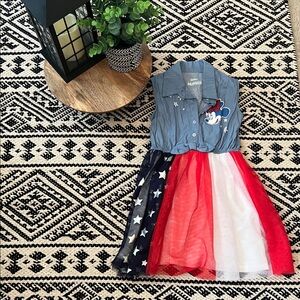 Disney Mickey Mouse Denim and Tulle Dress